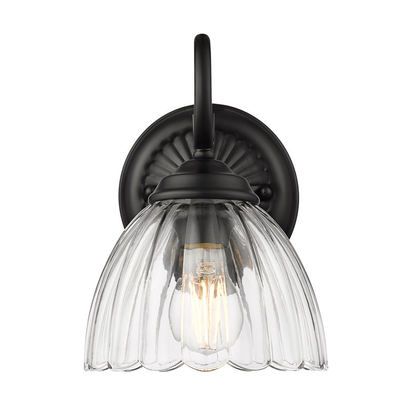 Khyra 1-Light Wall Sconce with Clear Glass, Matte Black