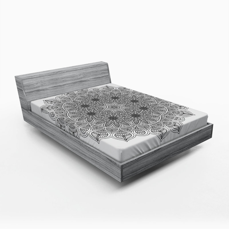 Microfiber Floral Fitted Sheet, Queen Fitted Sheet