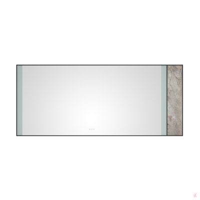 Miroir de salle de bain 84 x 36 pouces à DEL avec rétro-éclairage, fixation murale anti-buée et grand miroir de meuble-lavabo réglable