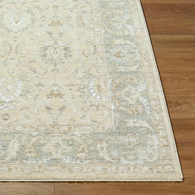 Landwehr Machine Woven Area Rug, Runner 2'7" x 10', Beige/Green