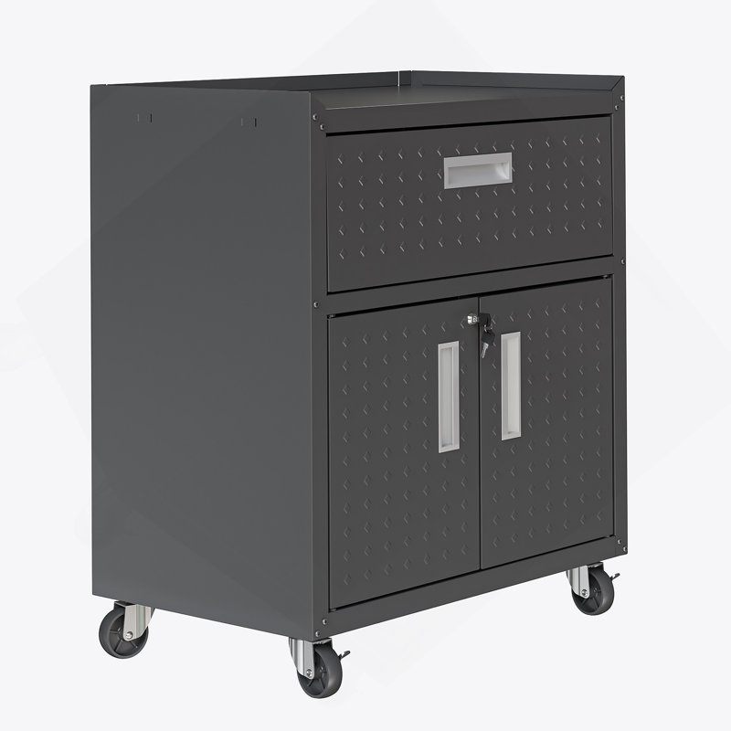 Accent Cabinet, Rolling Garage Cabinet, Metal Storage Cabinet With Drawer