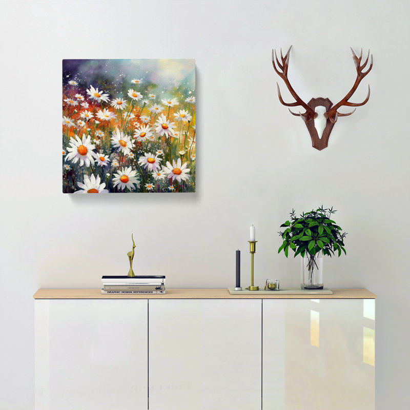 Daisy Color Field Painting No.1 - Print, 35cm H x 35cm W x 3cm D