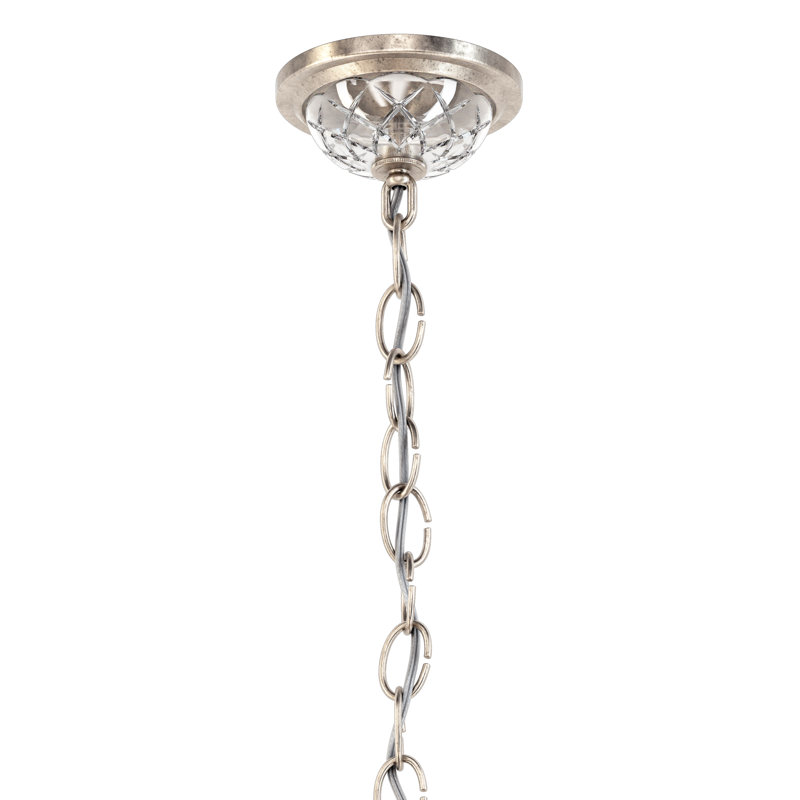 Century 12 - Light Glass Chandelier, Antique Silver
