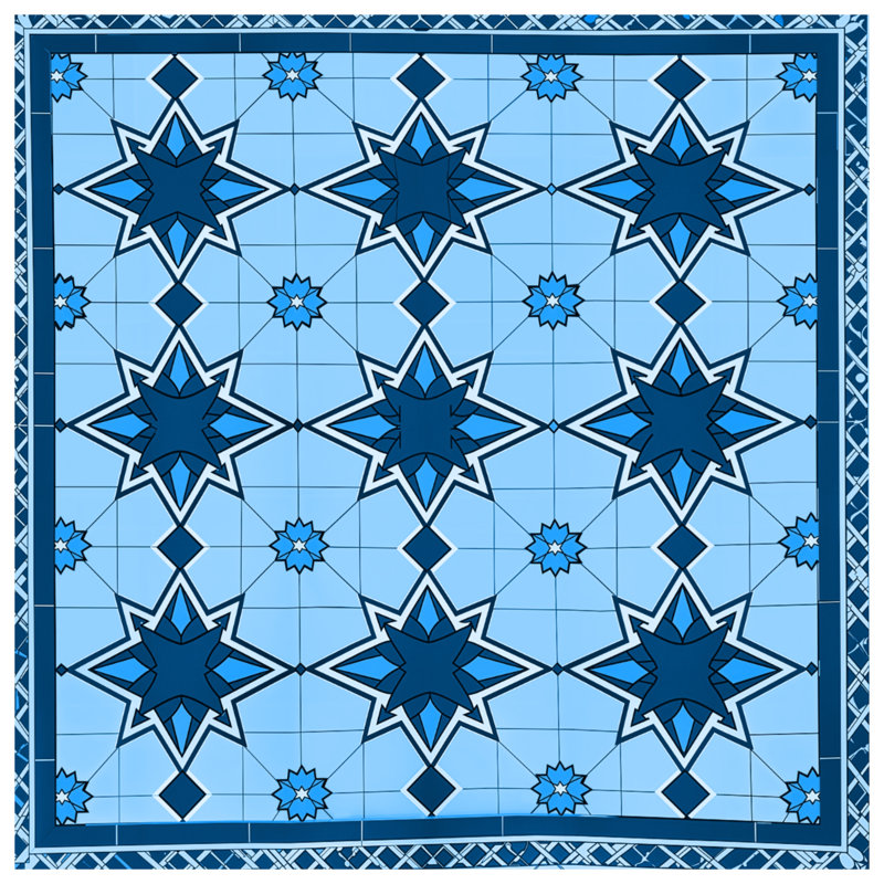 Édredon à motif d'étoile bleue, Très grand