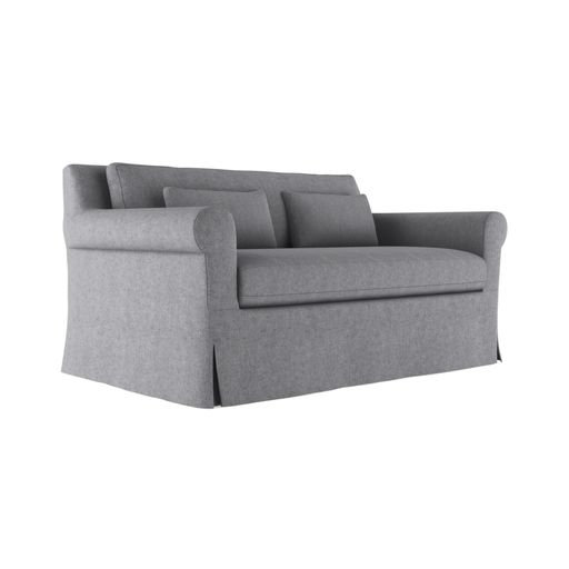 Causeuse à accoudoirs arrondis Ludlow, Pierre velours moelleux, H 34 po x l 60 po x P 42 po, Naturel