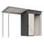 Remise durable en acier galvanisé de 5 pi x 3 pi et abri de jardin, rangement facile à assembler avec pergola ouverte, remise tout-en-un 2 en 1 pour le rangement des outils, le patio et la cour