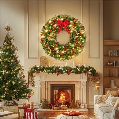 Heurlin Faux Pre-Lit Wreath