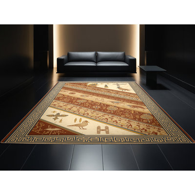 Tapis oriental brun lavable à la machine Aarav