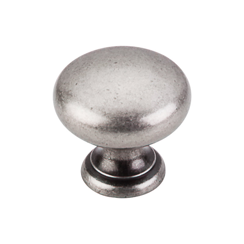 Mushroom 1 1/4" Diameter Round Knob, Pewter Antique