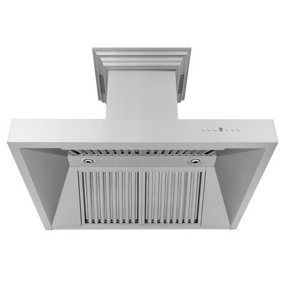 30"" Crown Sound 400 CFM Ducted Wall Mount Range Hood in Brushed 430 Stainless Steel with Wi-Fi -  ZLINE, 697CRN-BT-30