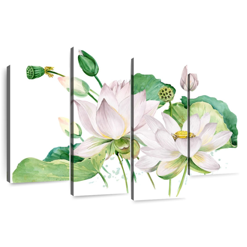Harnek Budding Lotuses, 22" H x 36" W