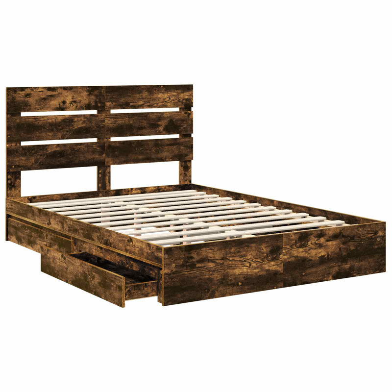 Bed, European Kingsize (160 x 200 cm), Smoked Oak