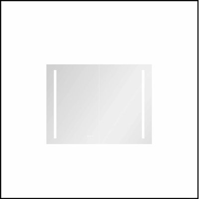 40 po L 30 po Pharmacie à DEL H rectangulaire en aluminium avec miroir et désembueur, éclairage réglable et charge USB
