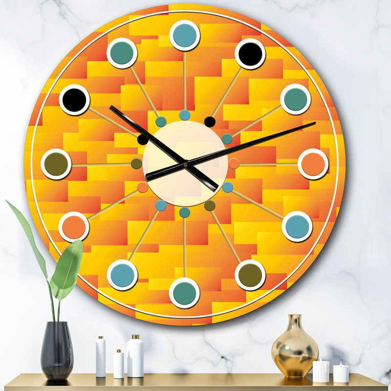 Horloge murale rétro Mid-Century, Surdimensionné