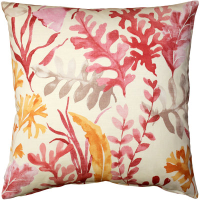 Sea Garden Floral Cotton Throw Pillow