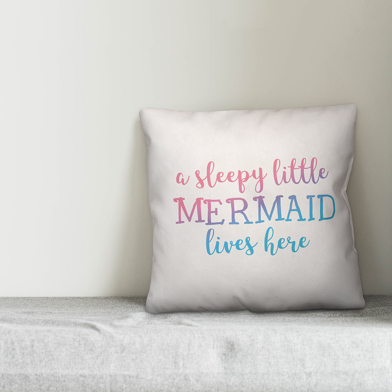  Sleepy Little Mermaid Throw Pillow