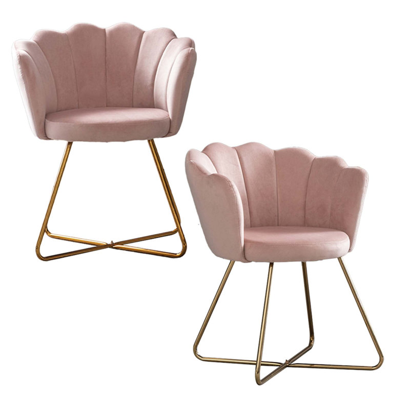 Chaise longue en velours 23,8 po, Velours rose