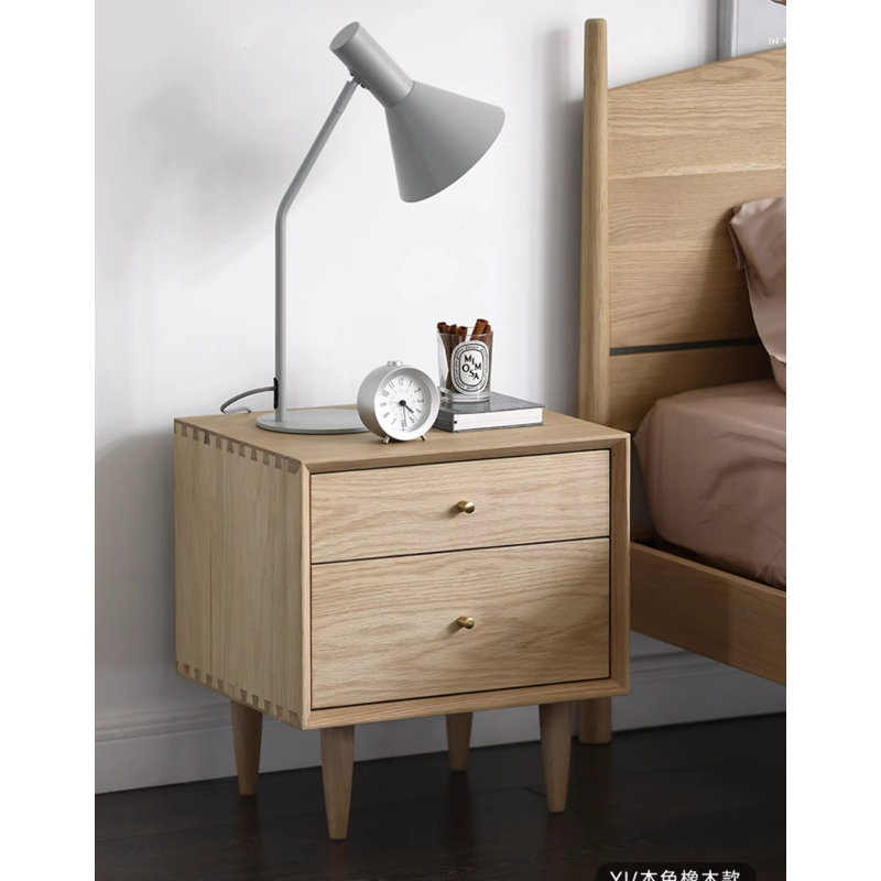 48cm W Solid Wood Bedside Table