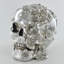 Skull With Flowers Silver Finish Comeau Scuplture