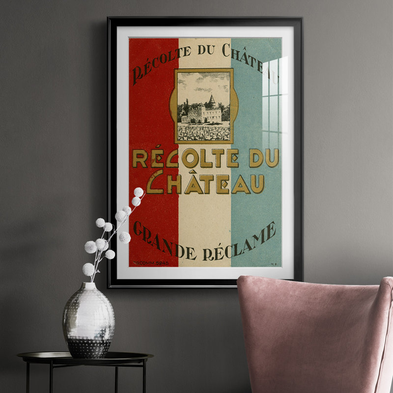 " Recolte Du Chateau ", Black Framed, 24.5" H x 18.5" W x 1" D