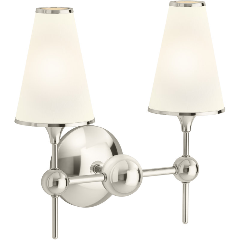 Parohn Two-Light Sconce, Polished Nickel