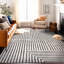 Tapis lavable antidérapant à rayures bohémiennes délavées-22133795