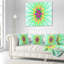 Vitrail vert fractal - coussin imprimé abstrait-30628762-30628758