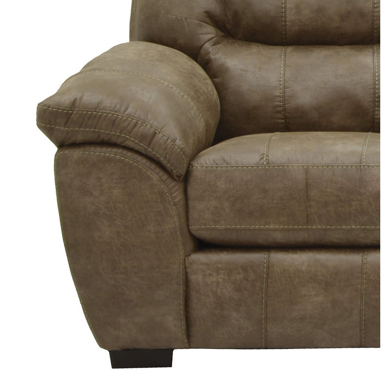 Sidon 73" Wide Upholstered Loveseat, Silt Faux Leather