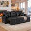 Canapé-lit, canapé modulaire avec lit escamotable, méridienne réversible, canapé modulaire avec rangement, tissu respirant noir, solution pour petit espace, canapé-lit convertible, mobilier de salon, canapé en L-1257942548-1257942549