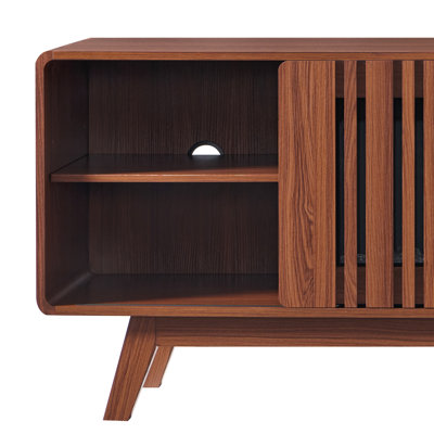 Meuble télé avec foyer électrique de style moderne du milieu du siècle (78 pouces), console multimédia pour téléviseur de 85 pouces, chauffage de 1400 W avec flamme à 16 couleurs, commandes tactiles et télécommande
