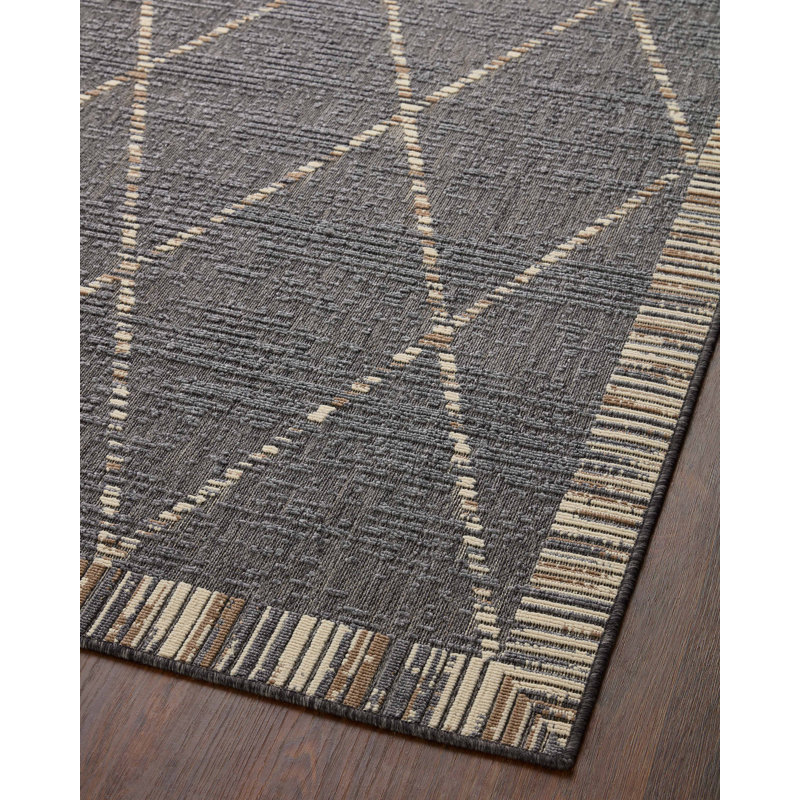 Ranata Loloi II Rainier Slate Indoor/Outdoor Area Rug, Rectangle 9'2" x 12'2"