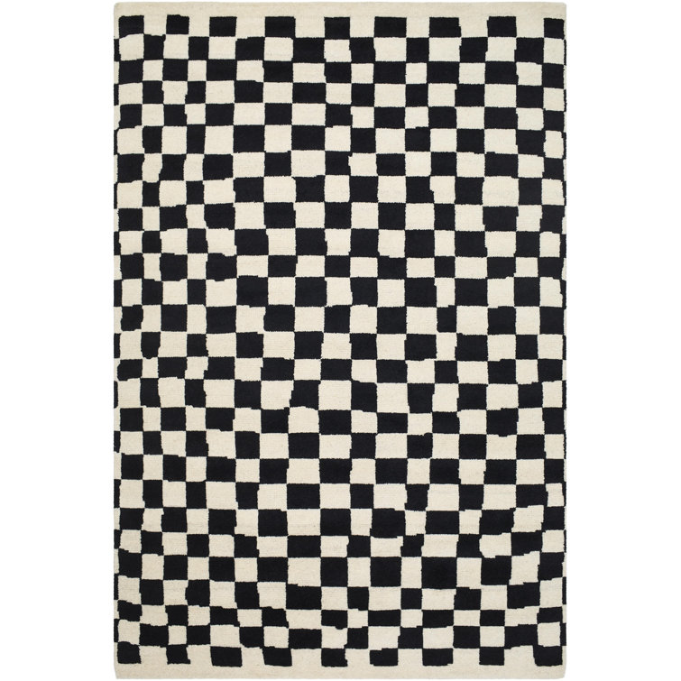 Damier Wool Patchwork Area Rug
