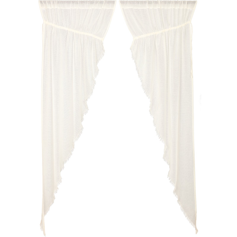 Beacham 100% Cotton Sheer Curtain Pair, Antique White