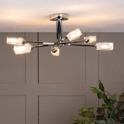 Icarus Glass Semi Flush Mount