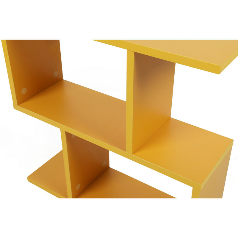 Modern Yellow Side Table, 23.6 x 23.6 x 7.9 Inches | 100% Melamine Coated Particle Board, Thickness: 0.7 Inches | Wall-Mountable Design, Perfect for Living Room & Bedroom, Stylish and Functional Decor