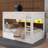 Bunk Bed With Drawers, Wood Bunk Bed With Storage Cabinets And LED Lights-1302071717