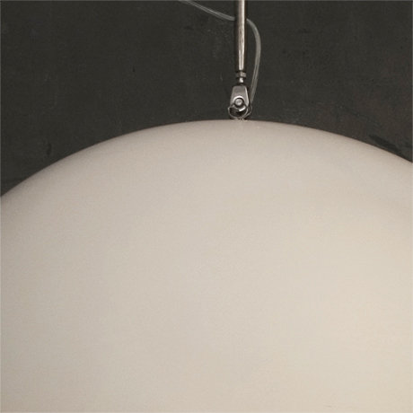 1 - Light Chrome Dome Pendant, White/Red