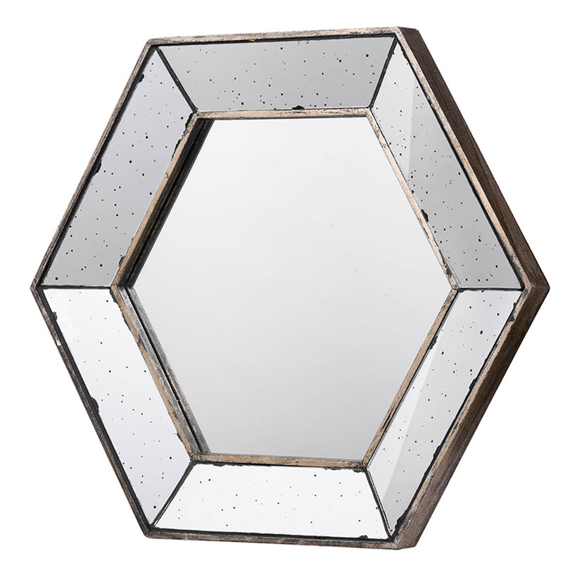 Miroir mural hexagonal de 21 po x 18 po Home Decor Home, 18,79 po x 22 po