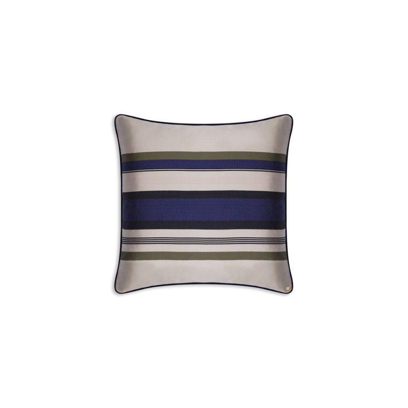 Kutnu Large Multi Stripe Pillow, Stone;Marine