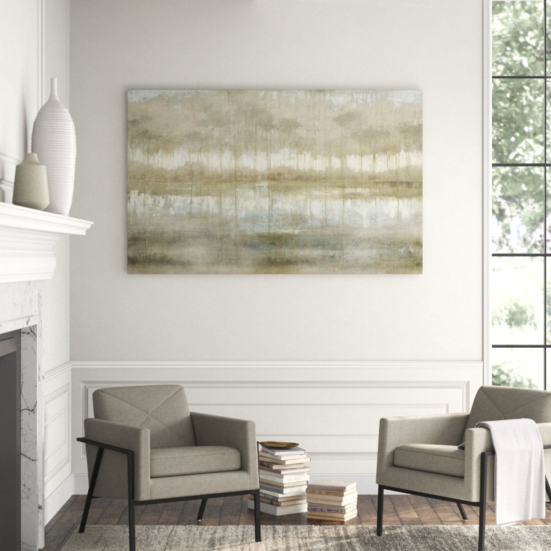 The Lake Print by Joshua Schicker, Knife Gel, 24" H x 38" W x 1.5" D