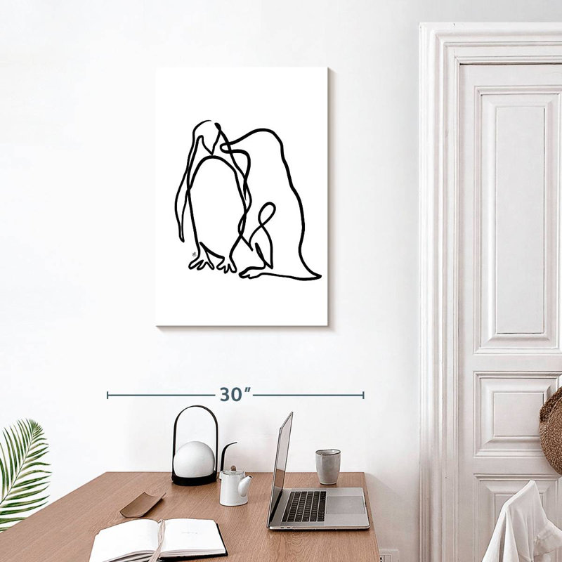 Les Pingouins, H 30 po x l 20 po