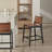 Vista Modern Faux Leather Counter Stools With Wooden Legs, Set Of 2