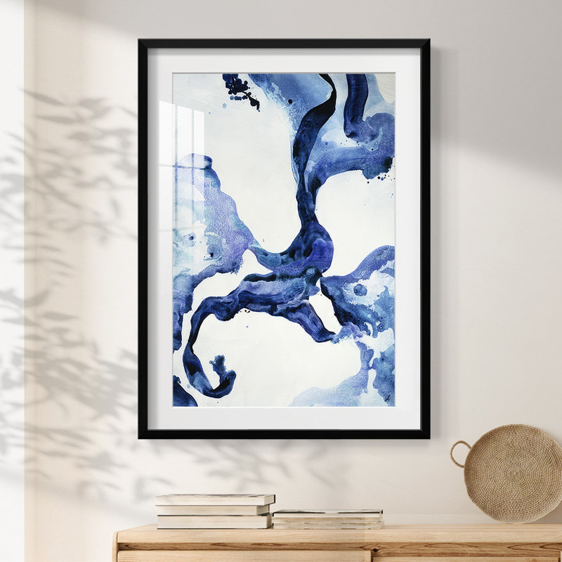 Indigo I -Framed Print, 28.5" H x 20.5" W, Black