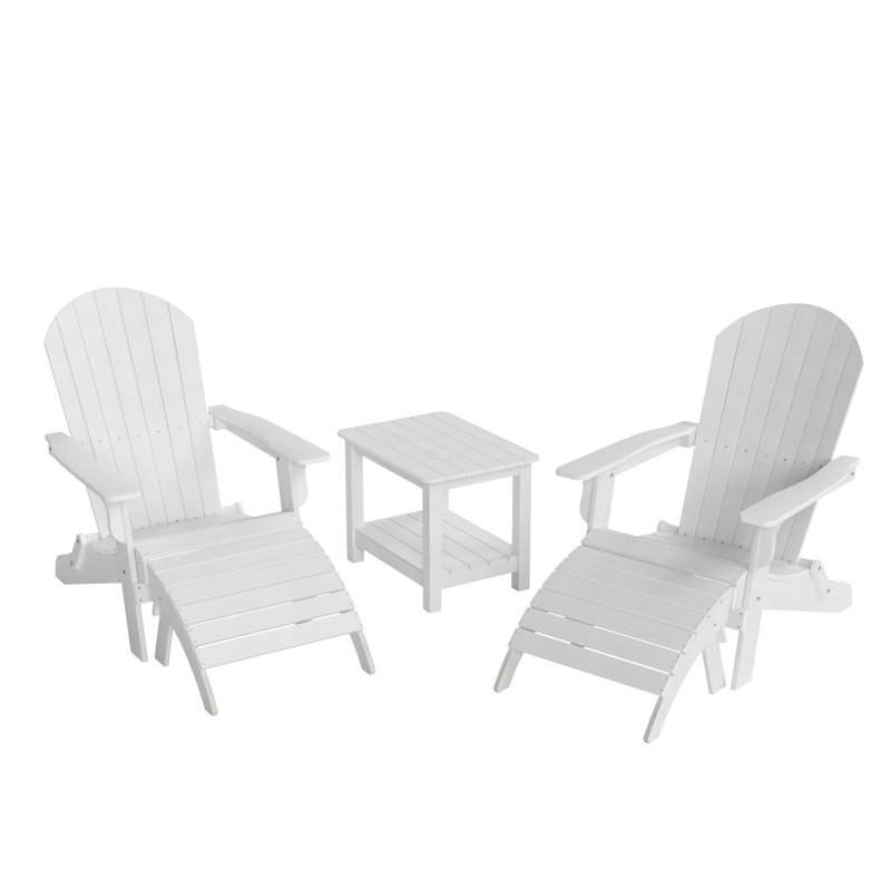 Arrlo Foldable Outdoor Adirondack Chair, White