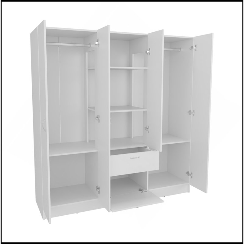 Armoire Maya, chambre, blanc, Blanc