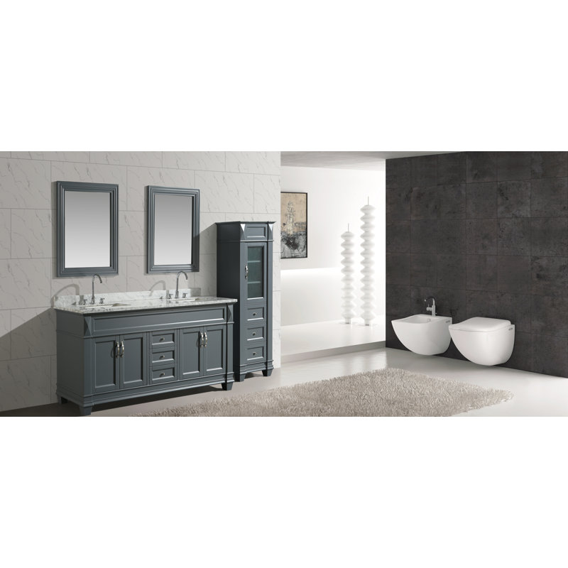 Ensemble de meuble-lavabo de salle de bain double 83 po avec miroir Lusk