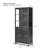 76.75'' Tall Display Cabinet With Double Glass Doors And LED Lights Steel Curio Cabinet For Collectibles Figures Trophies 3-Sided Glass Display Case For Home Office Study Stores Playroom-1202175468