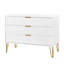 Dumbo 35" Fluted Dresser In White (3-Drawer)-996966292