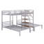 Lit superposé triple en métal avec tablettes de rangement et escalier-1237403420