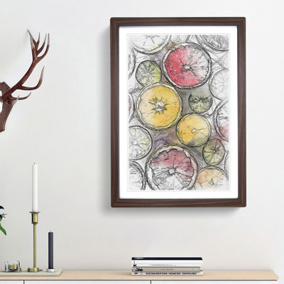 Sliced Citrus Fruits in Abstract - Picture Frame Graphic Art Print